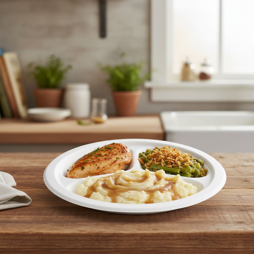 Round Compartment Plate